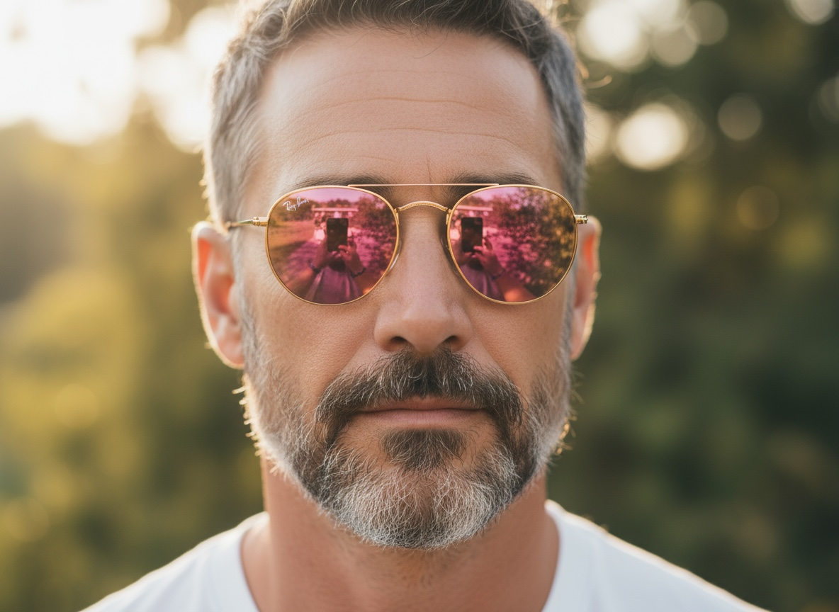 Ray‑Ban RB3548 Hexagonal Sunglasses – Classic Metal Frame, Mirror red lenses