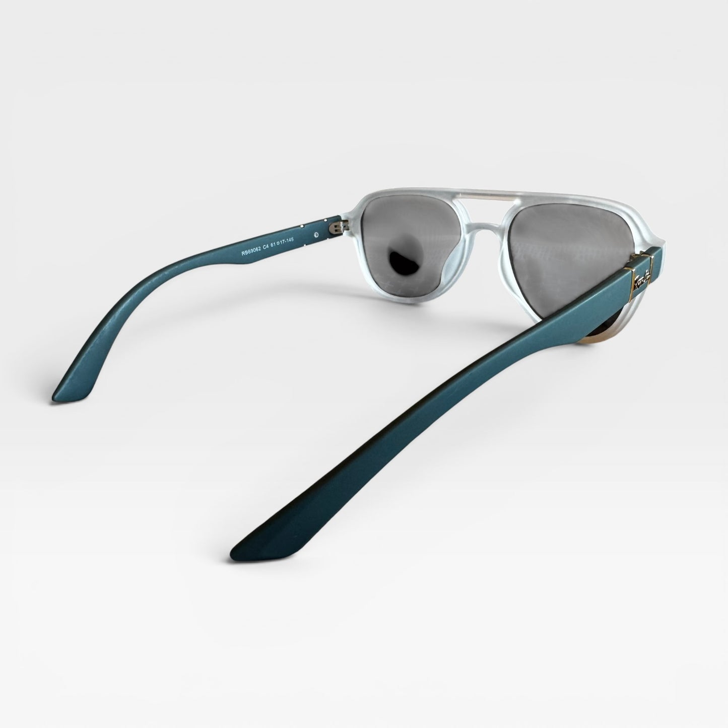 Ray-Ban Sunglasses RB69062 Wayfarer White/Teal Frame Black Lens