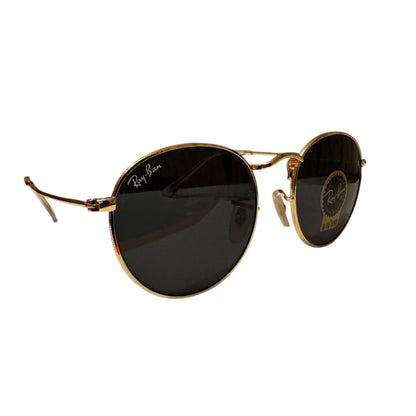 Ray-Ban RB3447 Round Metal Sunglasses – Gold Frame / Black Lenses