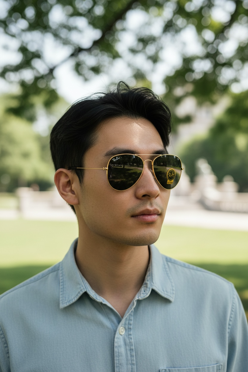 Ray-Ban Aviator Classic RB3025 Gold Frame G-15 Black Lenses Sunglasses