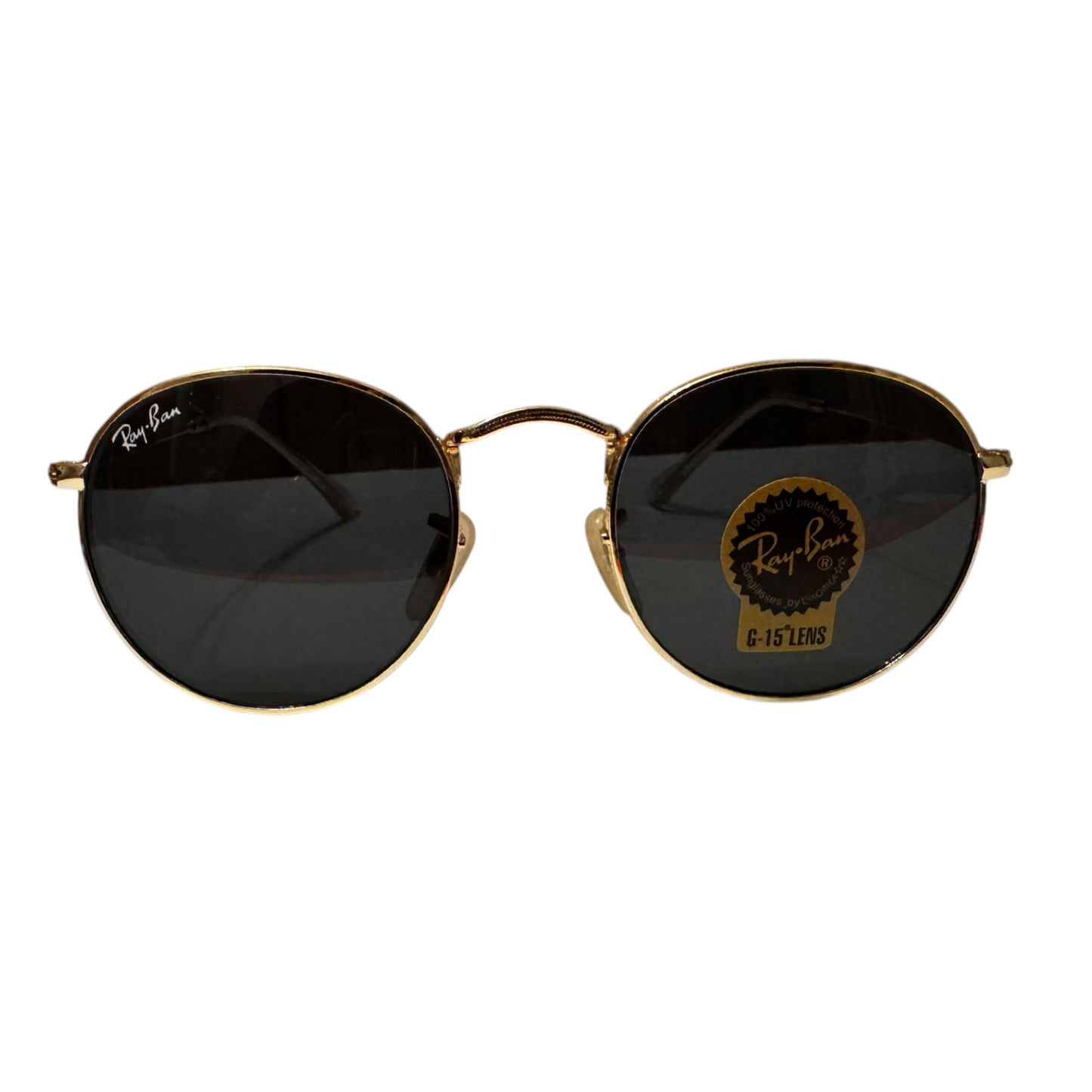 Ray-Ban RB3447 Round Metal Sunglasses – Gold Frame / Black Lenses