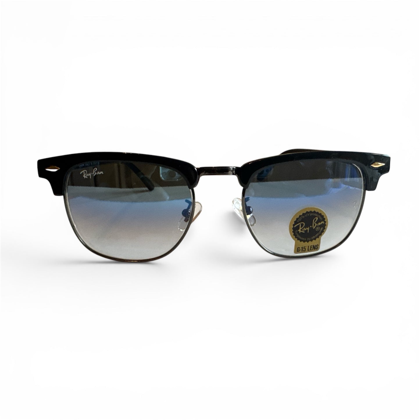 Ray-Ban Clubmaster RB3016 Blue Lenses Black Frame