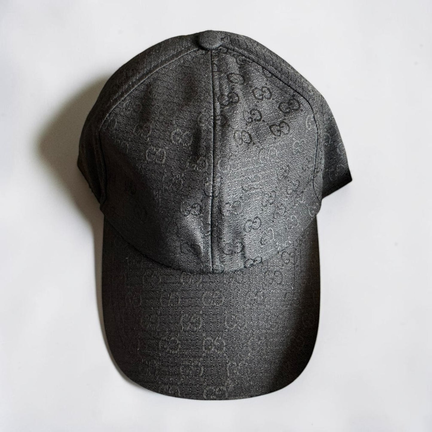 Gucci GG Monogram Logo Baseball Cap Hat Black One Size UniSex