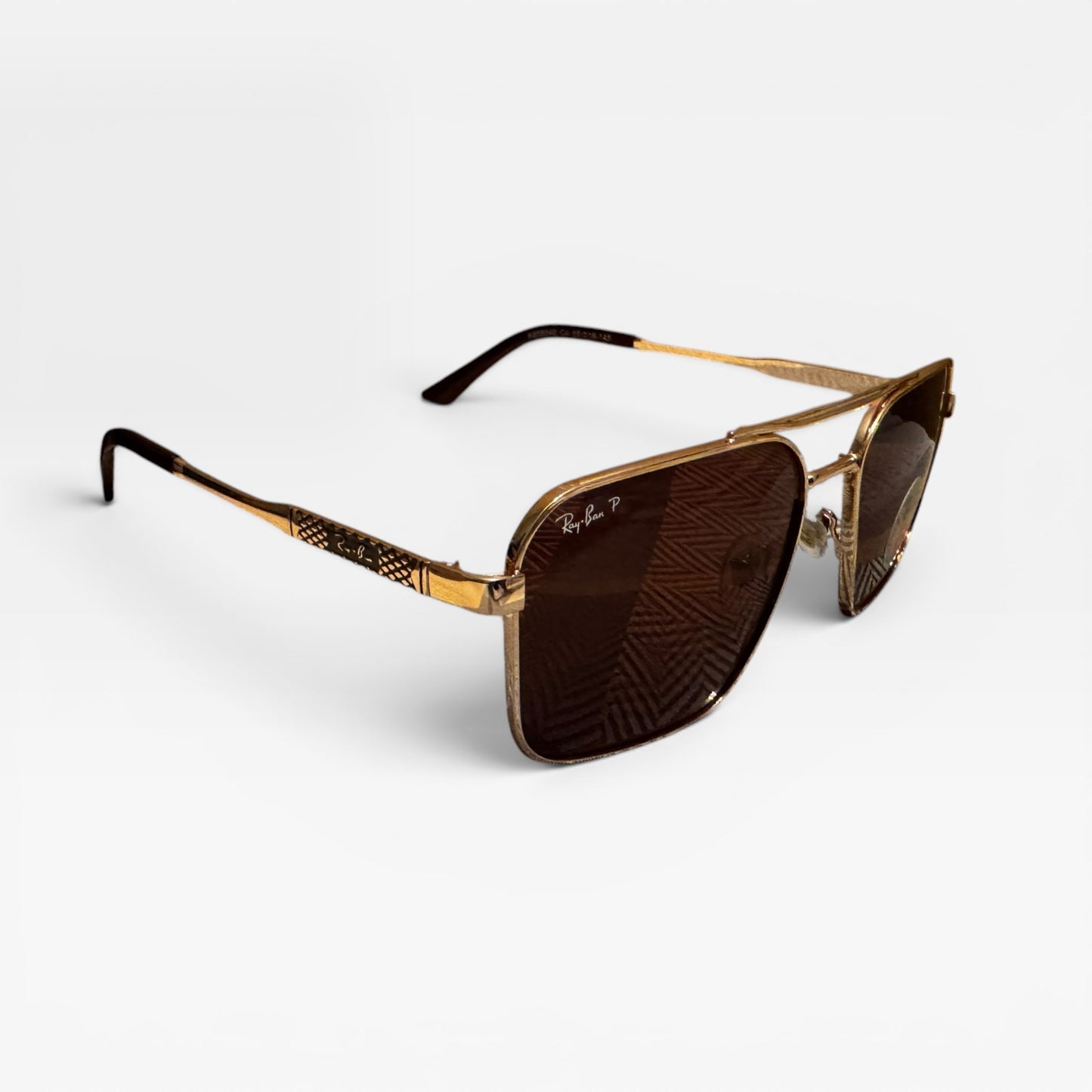 Ray-Ban RB58540 Sunglasses Unisex Gold Frame Brown Lenses