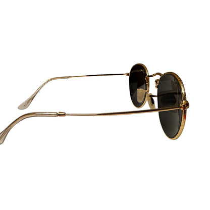 Ray-Ban RB3447 Round Metal Sunglasses – Gold Frame / Black Lenses