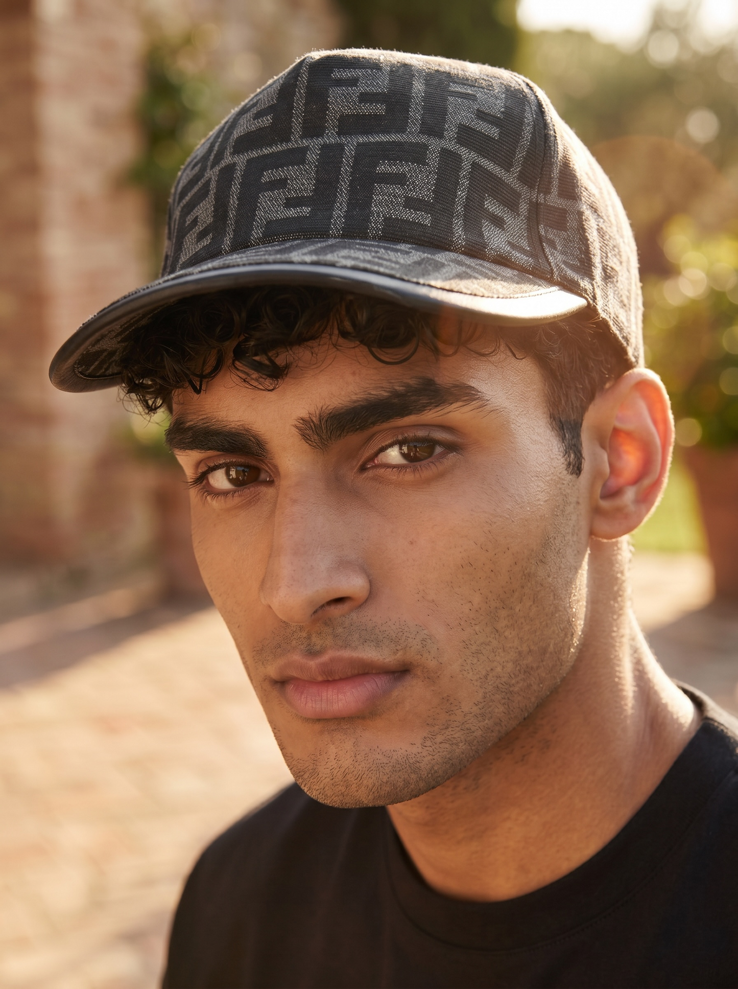 Fendi FF jacquard fabric baseball cap Grey & Black