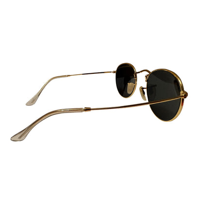 Ray-Ban RB3447 Round Metal Sunglasses – Gold Frame / Black Lenses