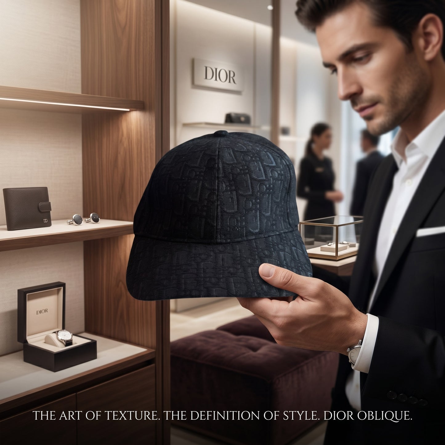 Cristian Dior Oblique Cap Black One Size 100% Cotton Dior Cap