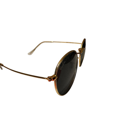Ray-Ban RB3447 Round Metal Sunglasses – Gold Frame / Black Lenses