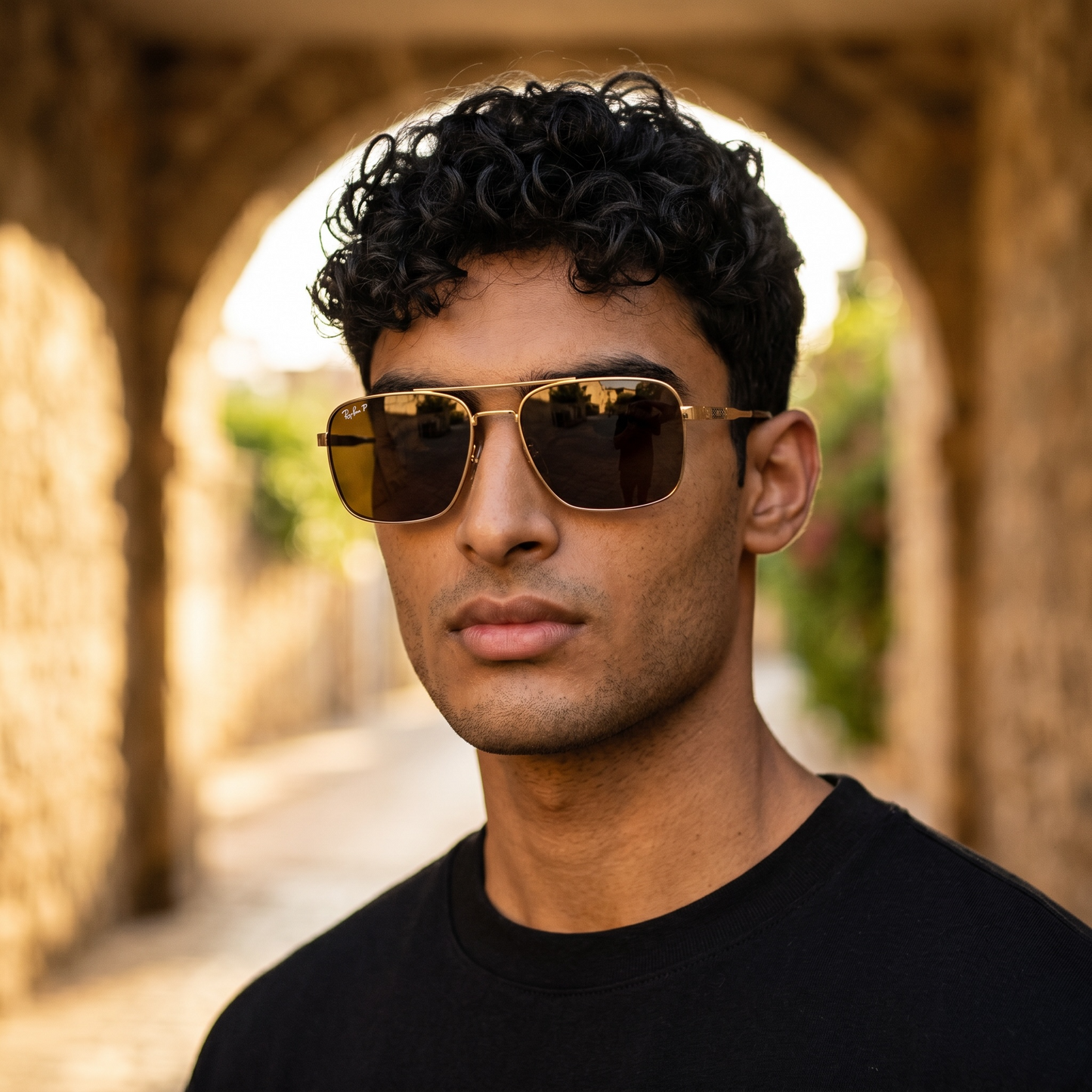 Ray-Ban RB58540 Sunglasses Unisex Gold Frame Brown Lenses