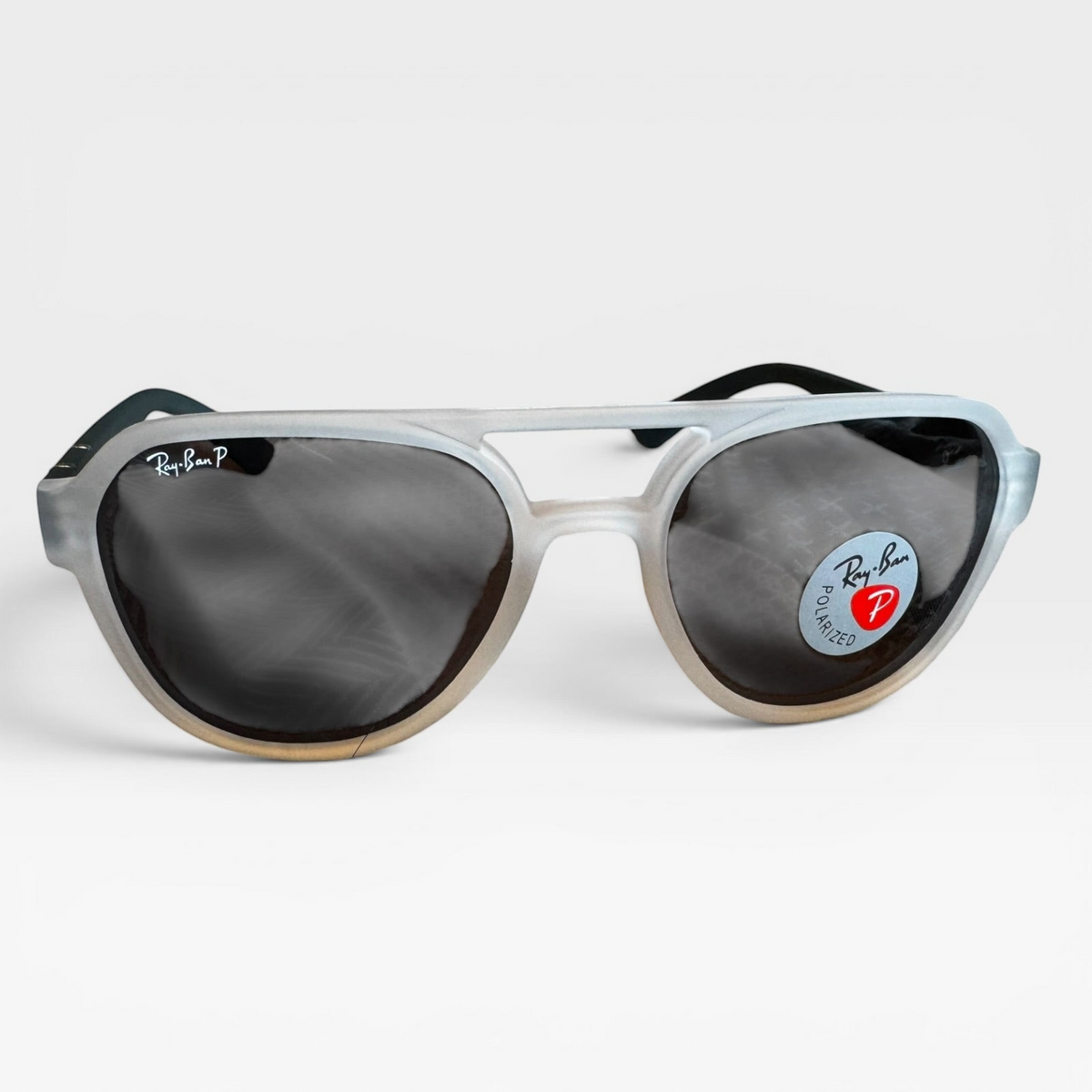 Ray-Ban Sunglasses RB69062 Wayfarer White/Teal Frame Black Lens