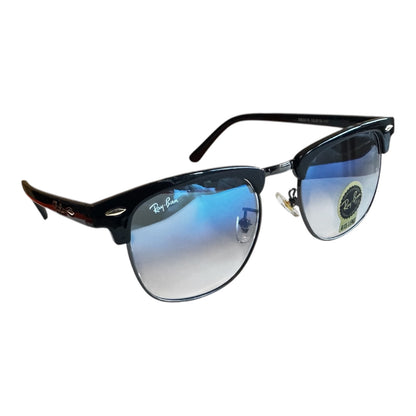 Ray-Ban Clubmaster RB3016 Blue Lenses Black Frame