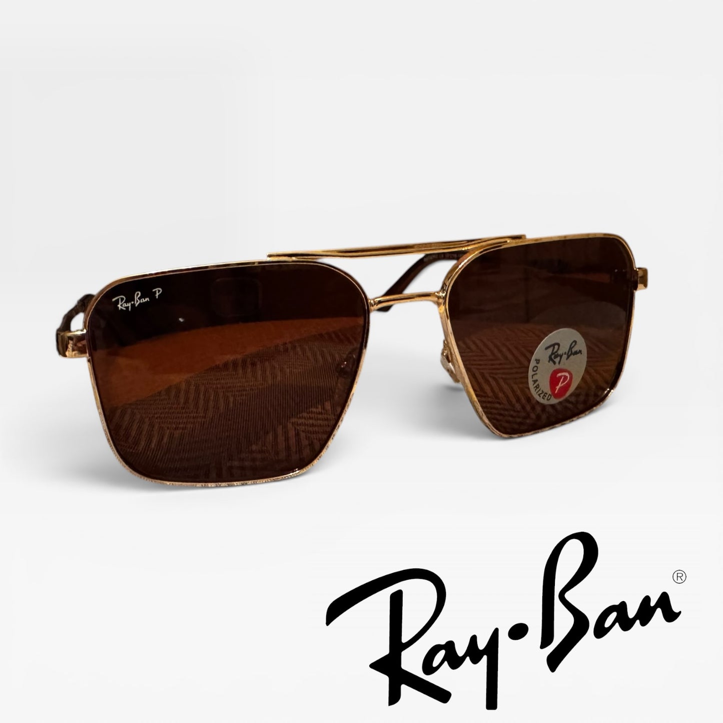 Ray-Ban RB58540 Sunglasses Unisex Gold Frame Brown Lenses