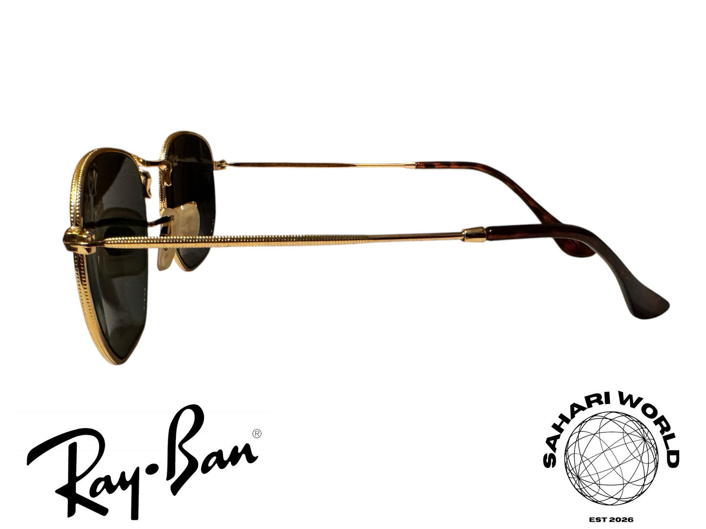 Ray‑Ban RB3548 Hexagonal Sunglasses – Classic Metal Frame, Mirror red lenses