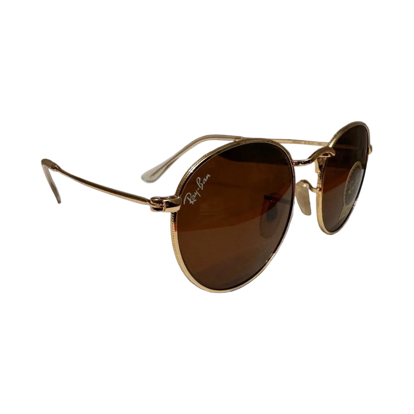 Ray-Ban RB3447 Round Metal Sunglasses – Gold Frame / Dark Brown Lenses