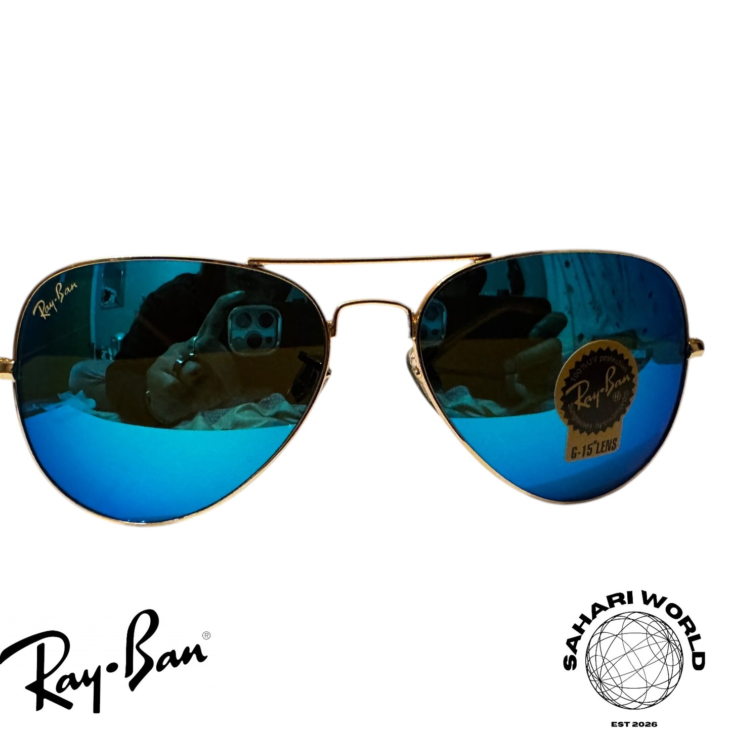 Ray-Ban Aviator Classic RB3025 Gold Frame G-15 Blue Lenses Sunglasses