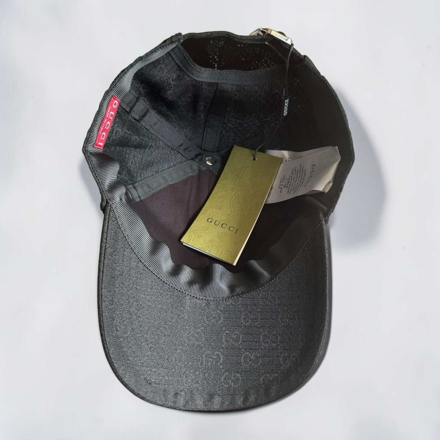 Gucci GG Monogram Logo Baseball Cap Hat Black One Size UniSex