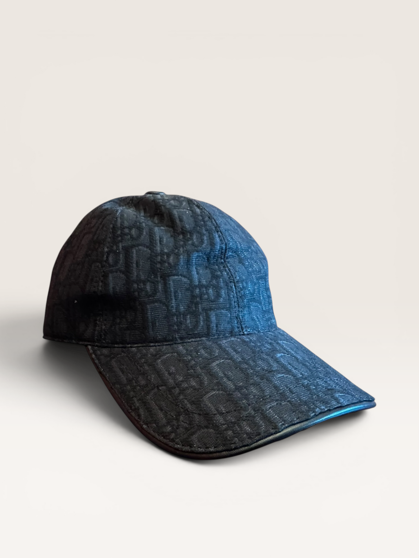 Cristian Dior Men's Black Oblique Cap One Size