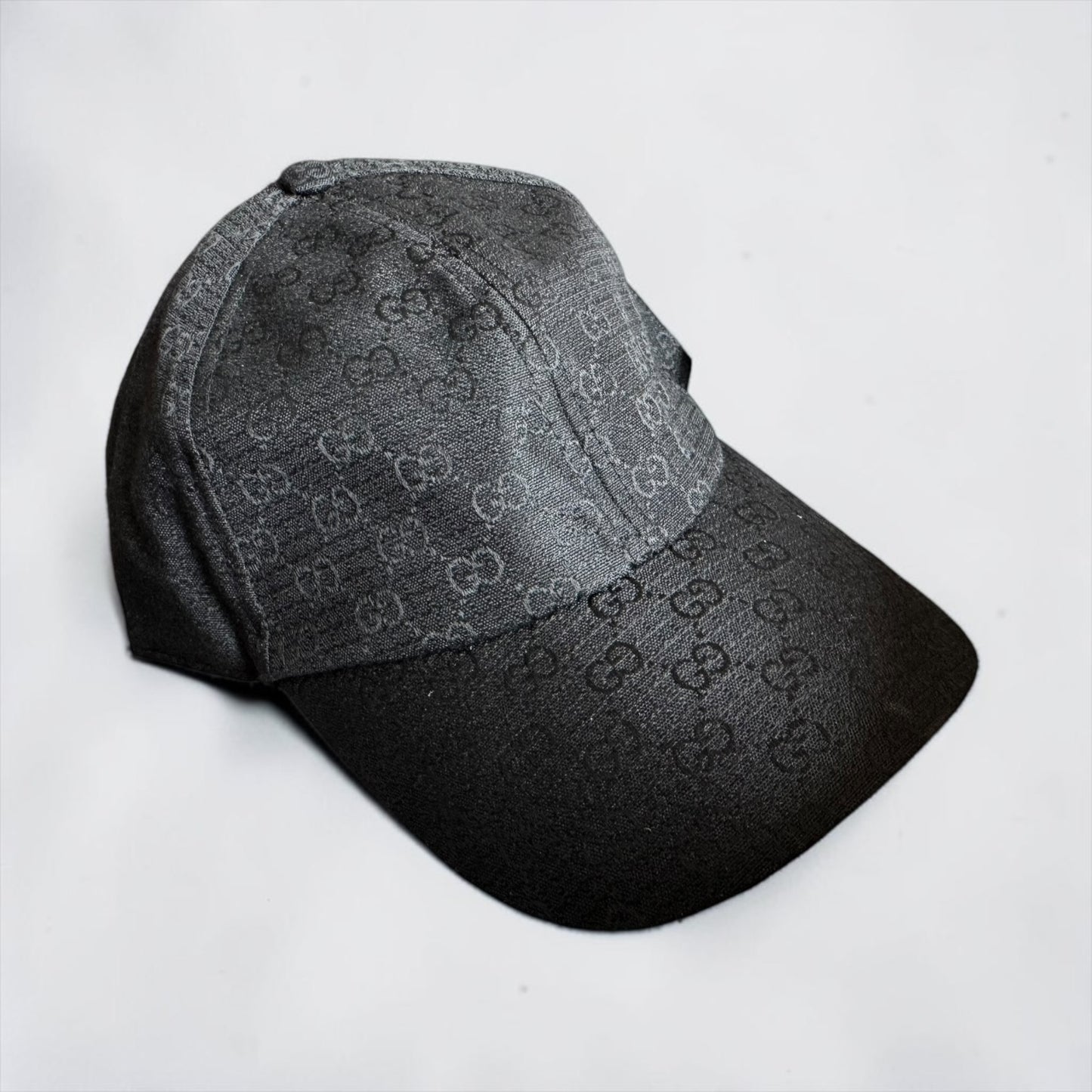 Gucci GG Monogram Logo Baseball Cap Hat Black One Size UniSex