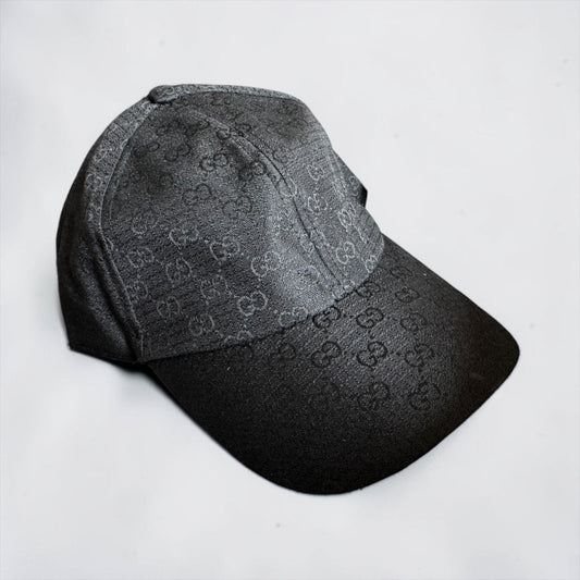 Gucci GG Monogram Logo Baseball Cap Hat Black One Size UniSex