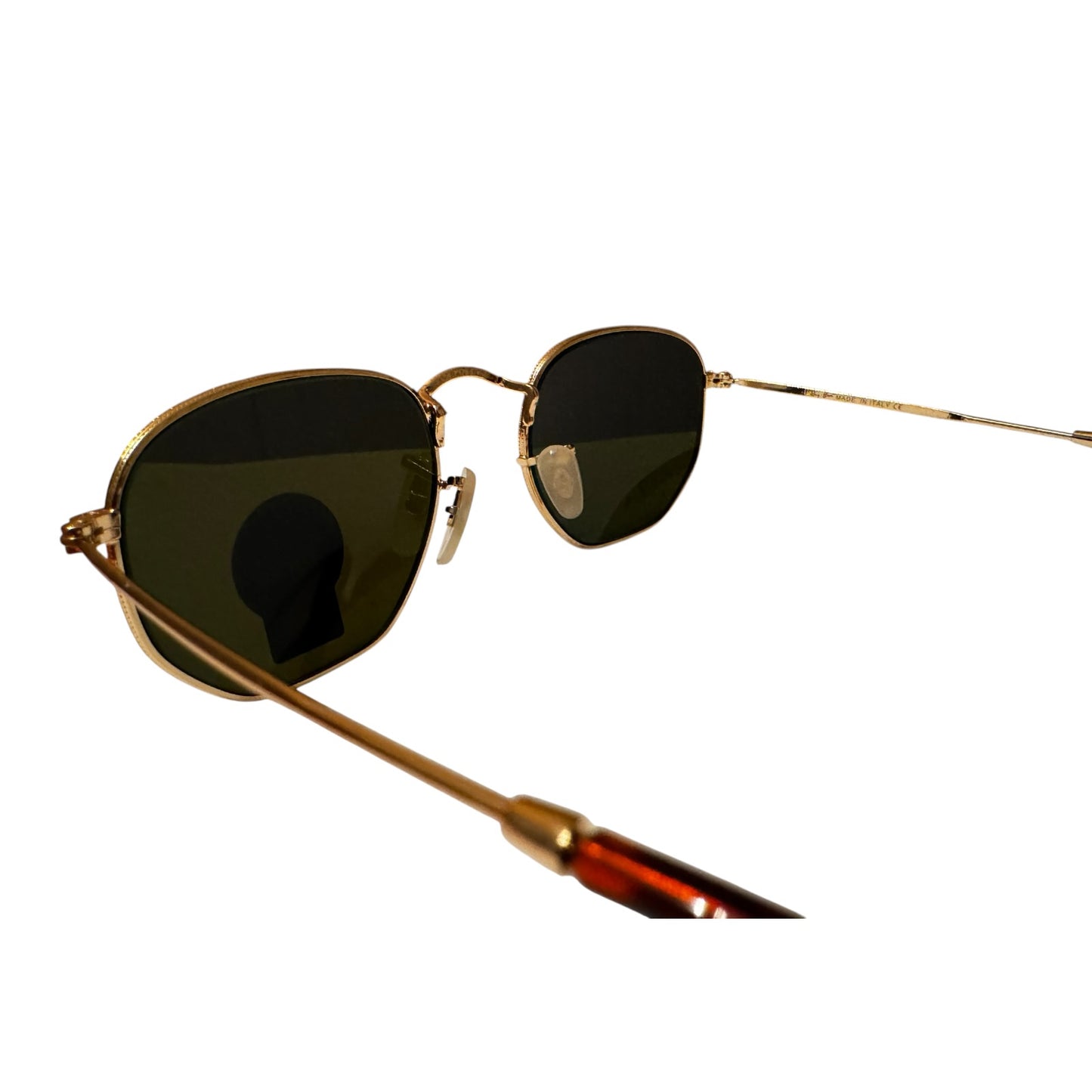 Ray‑Ban RB3548 Hexagonal Sunglasses – Gold Frame, Blue Lenses – Unisex Iconic Style