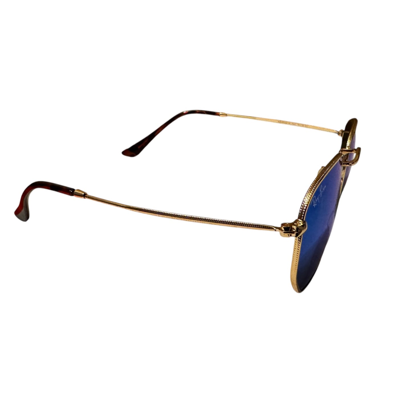 Ray‑Ban RB3548 Hexagonal Sunglasses – Gold Frame, Blue Lenses – Unisex Iconic Style