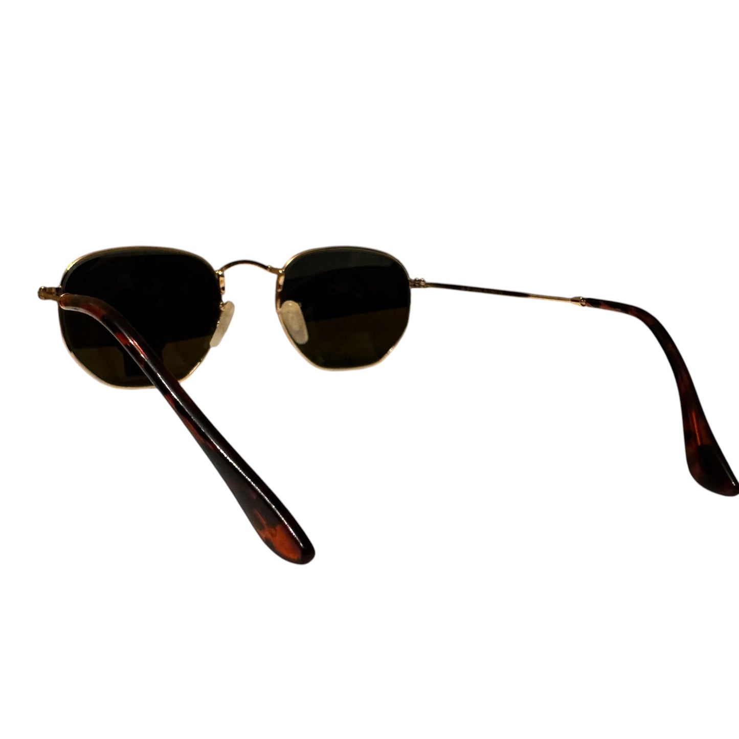 Ray‑Ban RB3548 Hexagonal Sunglasses – Gold Frame, Blue Lenses – Unisex Iconic Style